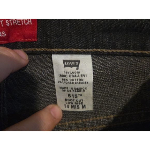 Levis Womens Jeans Nouveau 515 Size 14 Mis M Dark Denim Boot Cut Low Rise - Picture 5 of 7